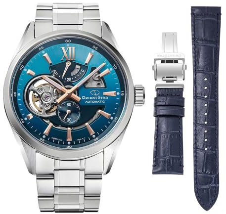 Orient Star Semi Skeleton RE-AV0122L Armbanduhr, limitierte Auflage, Türkis / Blau, Blau, Modern