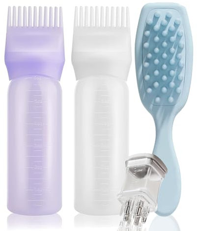 dancepandas Haaröl Applikator, 4PCS Applikator Flasche Haare Hair Smear Bottle Auftrageflasche Haare Für Haarfärbung, Haarmasken, Haarpflegeöle