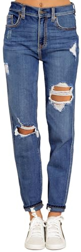 Roskiky Damen Hosen Sommer 7/8 Hose Damen Sommer Damen Hosen Bequem Damen Hosen Jeans Jeans Hosen Damen Jeans Damen Hellblau Jeans Damen Große Größe Blau XL