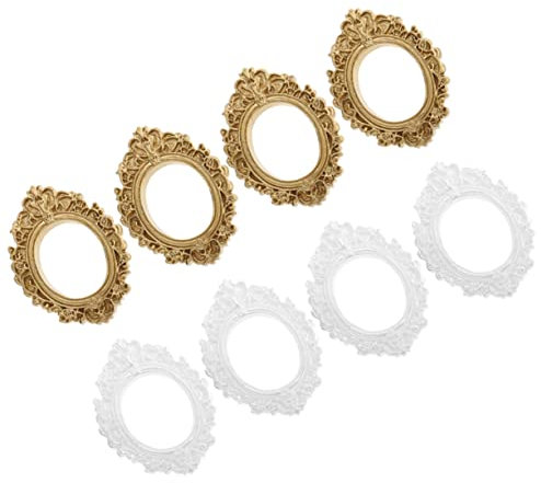 DIKACA 8st Fotorahmen Selber Machen Dekorative Fotorahmen Kleiner Fotohalter Selber Machen Fotohalterrahmen Tisch-fotorahmen Mini-wohnkultur Mini-rahmen Miniaturhaus Ornamente Harz Bild