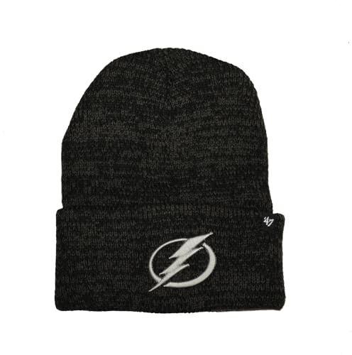47 Brand Brain Freeze Fashion Cuff Beanie Mütze – NHL Premium Cuffed Winter Knit Toque Cap, Schwarz, Einheitsgröße
