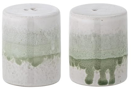 Bloomingville Paula Salz- und Pfefferset, Grün, Steingut, D5xH6 cm, Set