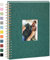 Vienrose Fotoalbum zum Selbstgestalten 28 x 20,5 cm, DIY Scrapbook Spiralalbum mit 80 Weißen Seiten, Leinen Fotoalbum zum Einkleben für Familien, Baby, Hochzeit, Jahrestag, Geburtstags, Dunkelgrün