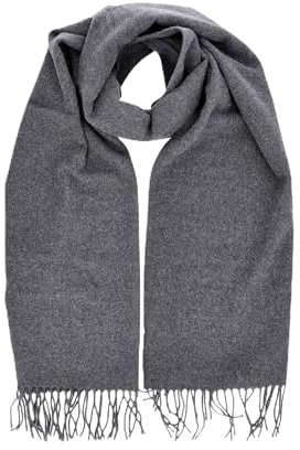 Marc O'Polo Denim Damen Schal aus Wolle mit Fransen, Grau (Dark Shadow Melange), One Size