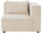 Juskys Ecksofa Rechts Domas - modulares Sofa in Cord Beige - Wohnzimmer Couch mit Armlehne & Kissen - Modulsofa 130 kg belastbar - Wohnlandschaft