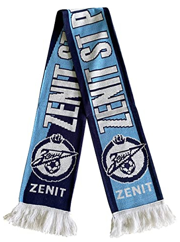 Generic Zenit St. Petersburg Schal | Das Original Fußball Fanschal, Himmelblau mit schwarzem und weißem Rand, Large