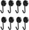 FTXanty 8 Stück Magnethaken Extra Stark 180 Grad Magnethalter 16mm Schwarz Magnete mit Haken Neodym Magnete Haken Stark für Decke Magnettafel Küche Büro Aufhängung -Belastung 8kg