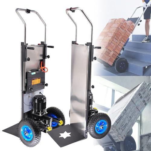 1200 W elektrischer Treppensteiger – 400 kg Last, Elektrischer Sackkarre – Treppen Hoch und Runter, Arbeitssparender Sackkarre mit Teleskopgriff, Bürstenloser Motor, abnehmbarer 48 V/36 Ah-Akku