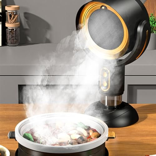 Portable Range Hood, Desktop Range Hood with 2 Speed Exhaust Fan, Removable Washable Filter, Oil Collection Cup, Portable Kitchen Exhaust Fan for Indoor BBQ, Hot Pot (Black and