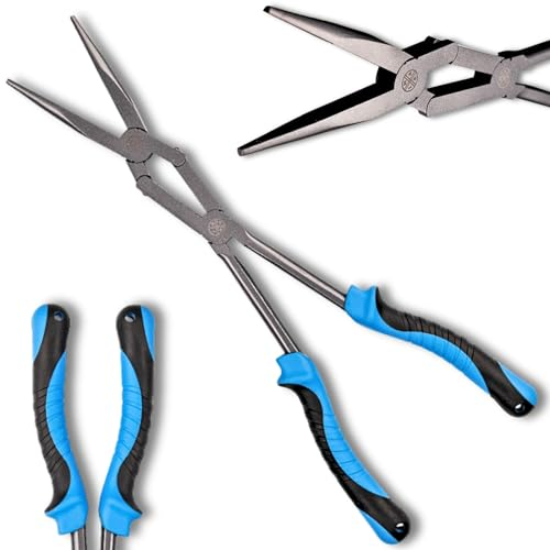 LMAB Angelzange 33 cm, extra lang, XXL Hakenlöser Angeln, für Hecht & Wels, Lösezange, Angel Zange, Lange Zange Raubfischangeln, Hakenlösezange
