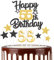 Schwarzgoldenes 55th Geburtstagskerzen Kuchenaufsatz Set, 3D Golden Zahl 55 Kerze für Kuchen, Mädchen Jungen 55th Geburtstag Dekorationen, Schwarzgoldenes Geburtstagsdekorationen für Mädchen Jungen