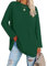 Famulily Women's Casual Plain T Shirts Ladies Round Neck Long Sleeve Tops Comfy Cotton Loose Tunic Blouse Tops (XXL, Green)