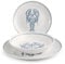 H&H – Vajilla de 18 piezas Ocean, porcelana decorada con forma coupe, apta para microondas y lavavajillas