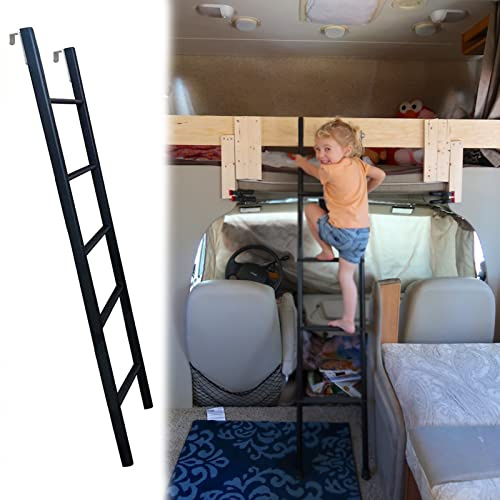 XFQZJG Scala per Letto a Castello Scala per Letto a Castello Nera per Camper Camper casa, Scala Laterale per Letto Singolo da Pavimento - 4 gradini/5 gradini, Scala di Sicurezza salvaspazio