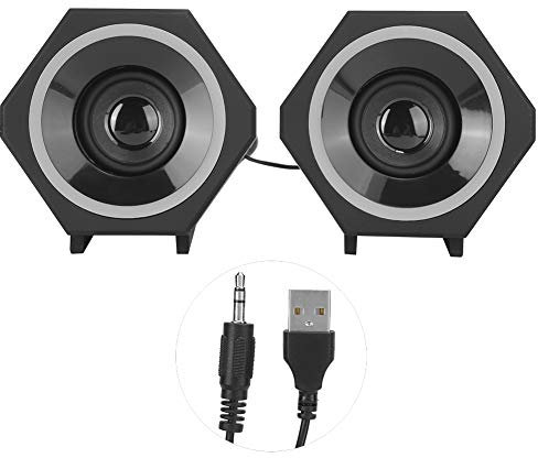 BONKZEBU Computer Speakers,Clear High Notes Basics Stereo 2.0 Speakers,Delicate Texture Computer Speakers for Desktop PC,for PC or Laptop