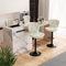 Hawthyhome Barhocker 4er Set |Barstuhl Höhenverstellbar mit Rückenlehne, Höhenverstellbar, 360° Drehbar, Kunstleder, für Esszimmer Heimbar Kücheninsel, 4 x Hocker, Weiß