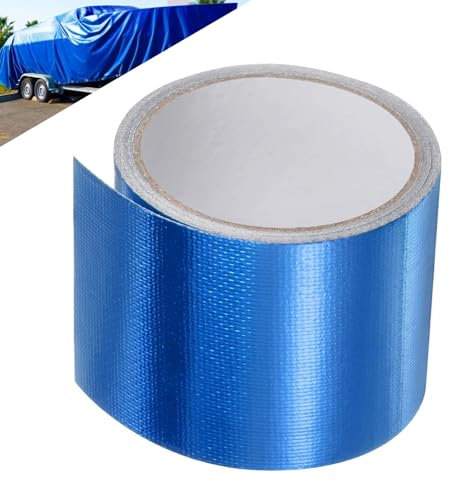 Zelt Reparaturset - Kleber für lkw Plane Schutz Flicken für Abdeckplane & Sonnenschirm,Bootsplane,Zeltunterlage Planen,Reparaturband,Markisen Reparatur Klebeband (Blau, 5cm*10m)