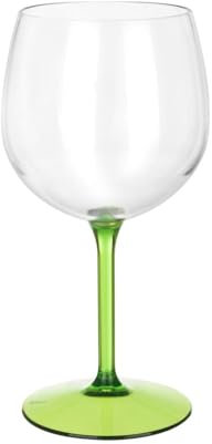 Generico Bicchiere CALICE vino ballon tonic in TRITAN 582 cc | VARI COLORI | gambo colorato bicchiere vino resistente, infrangibile, colorato e riutilizzabile (Verde)