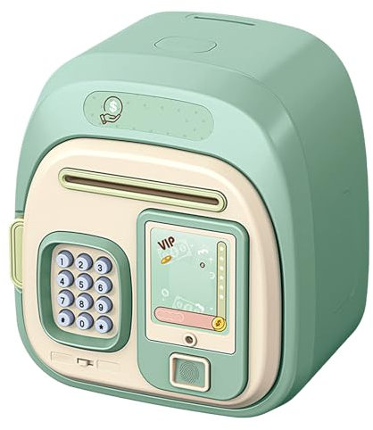 Elektronisch Spardose Münze Geldbank Spardosen - Spardose Kinder,Automatische Mini ATM Digitale Sparschwein,Geschenke für 3-12 Jahren Mädchen Jungen (Grün)