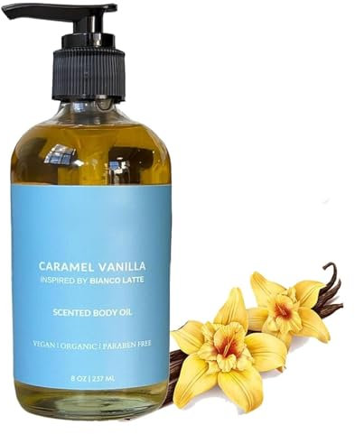 Huile corporelle vanille caramel, huile corporelle après la douche, parfumée pour tous les types de peau (1)