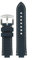 KAXSFE 24 x 12 mm konvex, kompatibel mit ORIS AQUIS Vintage-Armband aus echtem Leder und Rindsleder 733 7730 7740, Herren-Uhrenarmband, braun-blaue Armbänder(Blue rice line sk)