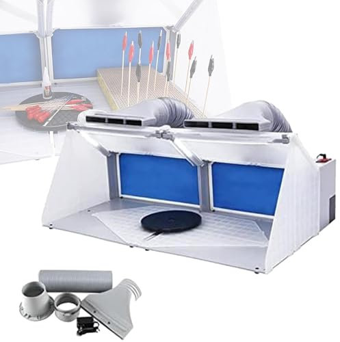 MTTXY Cabine de pulvérisation de Peinture aérographe, Ventilateur d'extraction avec Filtre d'éclairage LED, kit de Cabine de Peinture Portable pour Peinture aérographe et maquettes d'art
