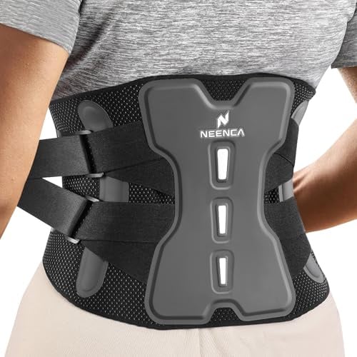 Ceinture lombaire NEENCA pour soulager les douleurs du bas du dos avec système de soutien bionique, ceinture de soutien lombaire réglable pour hommes et femmes avec coussin lombaire, maille douce.