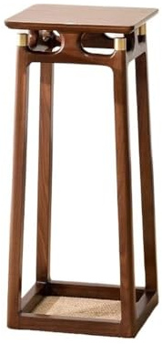 Grand vase sur pied pour plantes – Base en métal et bois de noyer pour bonsaï d'intérieur – Décoration d'intérieur élégante parfaite pour la présentation et la décoration de plantes de haute qualité
