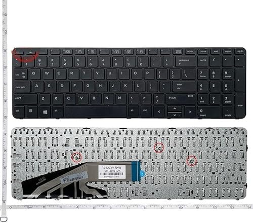 LWDOZMD Clavier d'ordinateur Portable américain pour HP, pour ProBook 450 G3/G4 455 470 650 G2 G3 655 G4 HSTNN-Q95C/Q03C(US No Backlight)