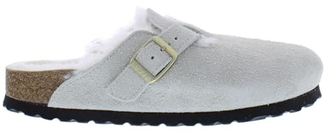 Birkenstock Boston VL Shearling Narrow Unisex Shoes Size 7, Color: Antique White/Off-White