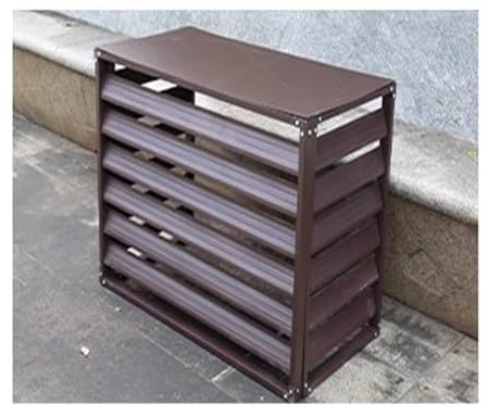 Lamellenvorhang für Klimaanlage, dekorative Sichtschutzwände für stabile Belüftung, wetterbeständiges Design (Braun, 110 cm, vier Seiten)