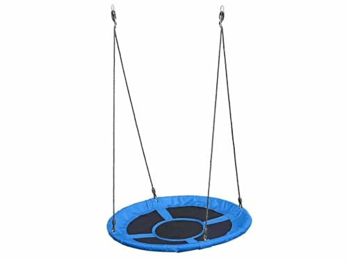 Belladoor Blau 100 cm Nestschaukel, Runde UFO Schaukel Mit Seilen, Robuster Und Bequemer Schaukelsitz, Einfache Montage, Für Kinder Ab 3 Jahren, Outdoor Spielplatz