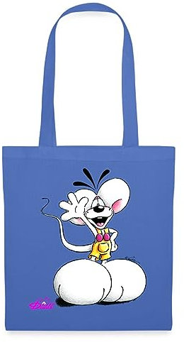 Spreadshirt Diddl Diddlmaus Coole Pose Winkt Lächelnd Einkaufstasche, One size, Hellblau