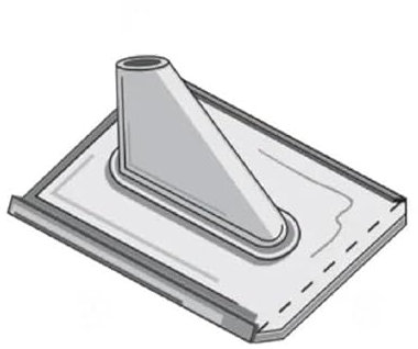 ZBZ4860B - Anformzinkziegel mit Stutzen für die Mastmontage, blank, 60 mm