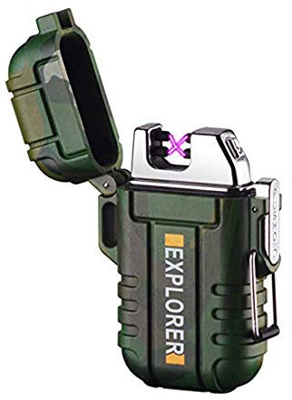 BOLLAER Encendedor recargable para exteriores, innovador encendedor de plasma sin llama, encendedor resistente al viento para camping, senderismo, aventura, entusiasta de la supervivencia al aire