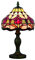 Tokira Vintage Tiffany Tischlampen Blume 8 Zoll, Tiffany Tischlampe Antik Original, Glasmalerei Lampen Rote Tulpe Schlafzimmer Nacht Lampenschirme Wohnzimmer [Keine Glühbirne]