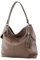 modamoda de T185 Damen Leder Schultertasche Handtasche handmade in Italy, Farbe:Terrabraun