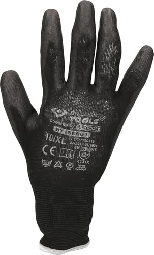 KS Tools BRILLIANT TOOLS BT156901 12 Paar schwarze Mikro-Feinstrickhandschuhe, XL / 10 [Powered by ]