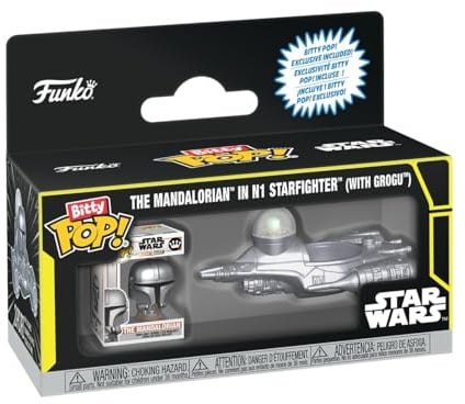 Funko Bitty POP! Rides: Star Wars - N-1 Starfighter with Mando | Offizieller Fanartikel und Merch - Spielzeug zum Sammeln - Geschenkidee zum Geburtstag für Fans und Sammler