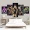 BAIOKAISHUII Affiche Anime Super Saiyan Goku végéta Personnage Mural Dragon Ball Z Art Mural Toile Peinture 5 pièces Image pour la décoration de la Maison-sans Cadre
