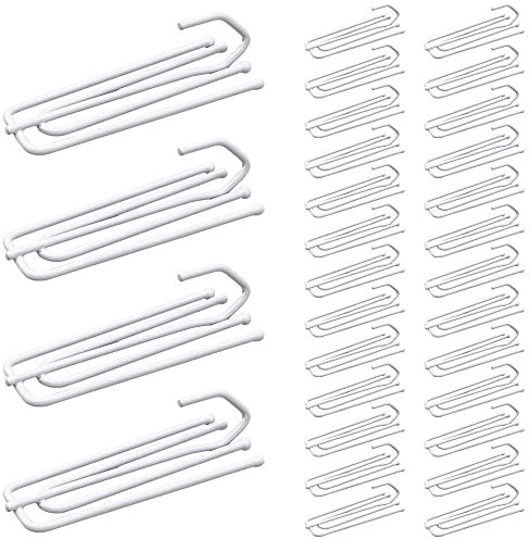 GKONGU 30 Pezzi Ganci per Tende in Metallo,Ganci per Tende per Uso intensivo per Tende a Soffietto, Tende per Porte, Tende per finestre