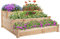 Outsunny Hochbeet 3-stufige Gartenbeet Pflanzenbeet Kräuterbeet Blumentreppe für Balkon Garten Natur Tannenholz 120 x 120 x 56 cm