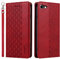 LOLFZ Case for iPhone 6 iPhone 6S, Leather Flip Wallet Case Card Slots Kickstand Wrist Strap Protective Magnetic Phone Case Cover for Apple iPhone 6 / iPhone 6S - Red