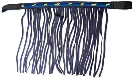 Fliegenfransen für Pferde Fliegenmaske mit Fransen & Klettverschluss, Fliegenhaube für Shetty, Pony, Cob, Warmblut, Kb (Pony, Blau)