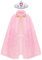 ACWOO Mantello da Principessa, Mantello Vestito da Principessa Bambina con Corona, Mantello con Paillettes Lucide Principessa Costume per Cosplay Party Halloween (Rosa, L)