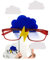 DailyTreasures Kreative Brillenständer, Blitzen & Wolken Design Brillenhalter, Acryl Brillenständer Sonnenbrillenhalter für Badezimmer Wohnzimmers Schreibtisch Büro