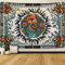 Yrendenge Pilz Wandteppich Brennende Sonne Wandtuch Hippie Augen Wandbehang Mandala Reben Tapestry Mond Wandteppiche Aesthetic für Schlafzimmer, 210 * 150cm（83 * 59 inch）