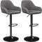 Yaheetech Barhocker 2er Set, Drehstuhl mit Lehne, Höhenverstellbarer Arbeitshocker, 360° Schwenkbarer Bistrohocker, Barstuhl mit Fußstütze, Tresenhocker, grau