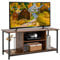 GIANTEX TV-Schrank TV-Board Industrie-Stil, Fernsehschrank Fernsehtisch mit einstellbarem Laminat, Lowboard für Fernseher bis zu 43 Zoll, Offenes Fach, TV Kommode TV Lowboard Sideboard braun