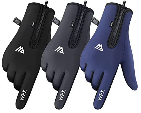 WESTWOOD FOX WFX Winterhandschuhe Touchscreen Anti-Rutsch Warme Handschuhe Winddicht Thermo Sport Radfahren Handschuhe für Herren & Damen Outdoor Fahrrad Handschuhe Fahren (Grau, XL)